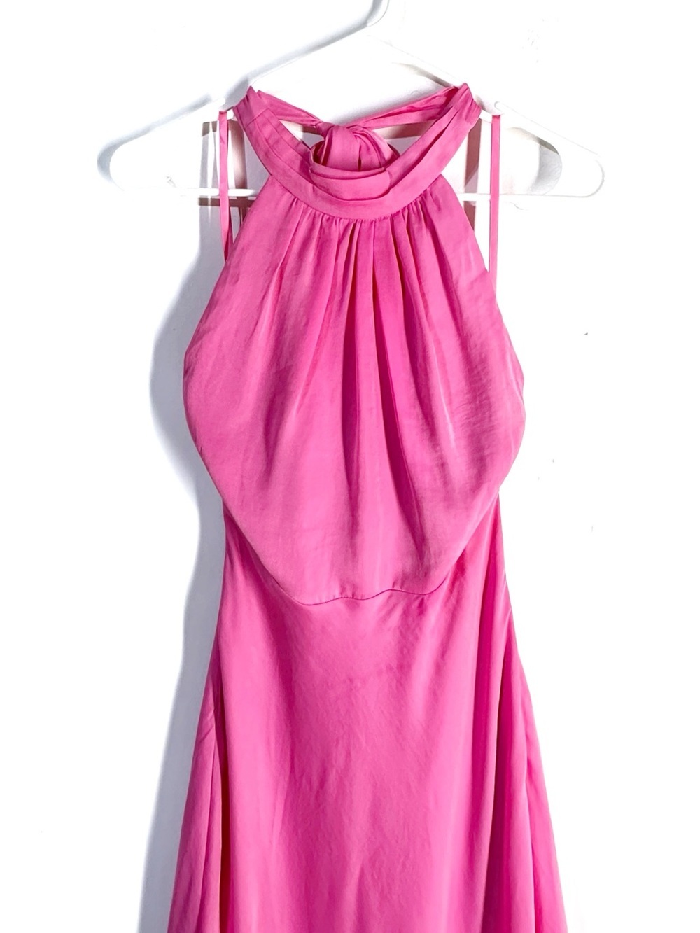 Here Comes The Sun Hot Pink Halter Maxi Dress Size S Elegant Evening Wear NEW - Picture 5 of 12